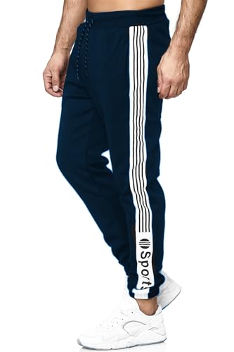 C-IN-C Herren Jogginghose Sporthose Fitness Slim Fit Hose Freizeithose Joggers Streetwear Model 1008-E (DE/NL/SE/PL, Alphanumerisch, M, Regular, Regular, D.Blue) von C-IN-C