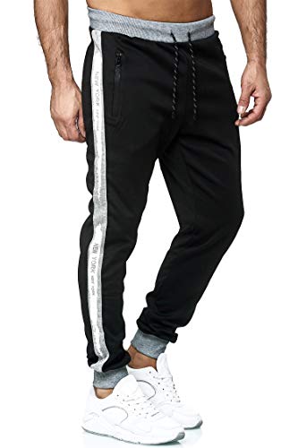 C-IN-C Herren Jogginghose Sporthose Fitness Slim Fit Hose Freizeithose Joggers Streetwear Model 1008-E (DE/NL/SE/PL, Alphanumerisch, XXL, Regular, Regular, Schwarz) von C-IN-C