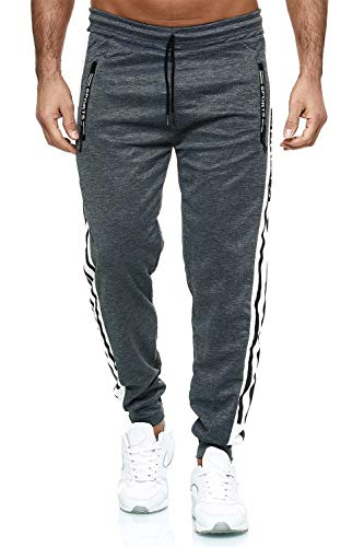 C-IN-C Herren Jogginghose Sporthose Fitness Slim Fit Hose Freizeithose Joggers Streetwear Model 2821 (Grau, L) von C-IN-C