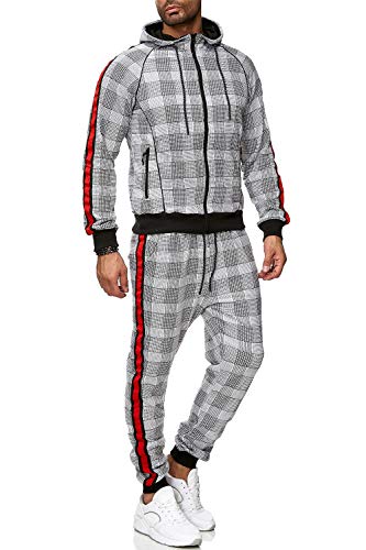 C-iN-C Herren Trainingsanzug Jogginganzug Sportanzug 1098 (weiß, L) von C-IN-C