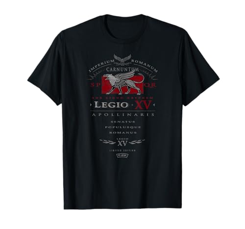 C-PK · LEGIO-XV APOLLINARIS - DIE 15.LEGION VON ROM: ADLER UND GREIF T-Shirt, Damen, Schwarz, Kurzarm, S, Klassisch, Polyester von C-PK · LEGIO-XV APOLLINARIS
