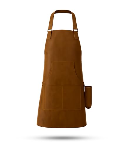 Cover Solutions Grillschürze Herren & Damen Braun | 83 x 63 cm aus robustem Kunstleder mit Vordertasche & verstellbarem Nackengurt | BSCI zertifiziert Cover Solutions Grillschürze Herren & Damen Braun | 83 x 63 cm aus robustem Kunstleder mit Vordertasche & verstellbarem Nackengurt | BSCI zertifiziert von C S