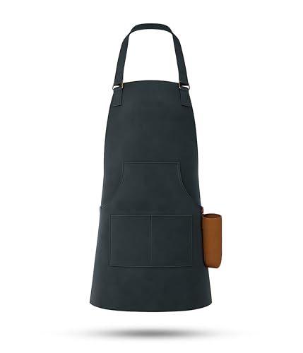 Cover Solutions Grillschürze Herren & Damen Dunkelgrau | 83 x 63 cm aus robustem Kunstleder mit Vordertasche & verstellbarem Nackengurt | BSCI zertifiziert Cover Solutions Grillschürze Herren & Damen Dunkelgrau | 83 x 63 cm aus robustem Kunstleder mit Vordertasche & verstellbarem Nackengurt | BSCI zertifiziert von C S
