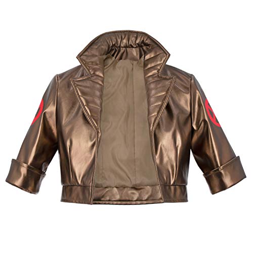 C-ZOFEK Damen Hero Cosplay Jacke Hohe Taille PU Leder Mantel für Halloween, Braun, XL von C-ZOFEK