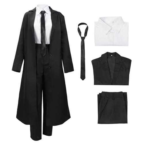 C-ZOFEK Damen US Size Makima Cosplay Kostüm Schwarzer Mantel Anzug Set mit Krawatte Uniform Outfit, Schwarz, M von C-ZOFEK