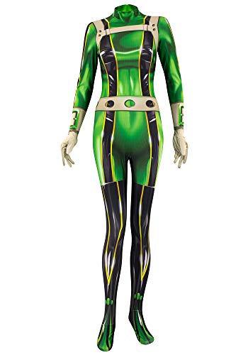 C-Zofee My Hero Academia Asui Tsuyu Body Froppy Green Cosplay Kostüm Jumpsuit - Grün - Small von C-ZOFEK