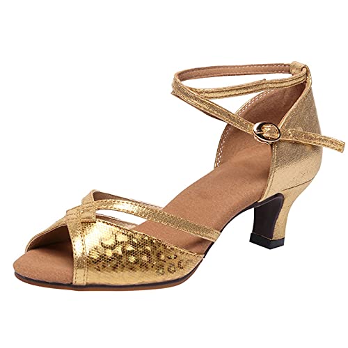 Angebote des Tages Heute, Elegant Kleiner Absatz Schuhe Pumps Leder with Platform Heels Absatzschuhe Sommer Schwarz Damenpumps Shoes Weiß Stöckelschuhe, Gold, 41 von C'est TT