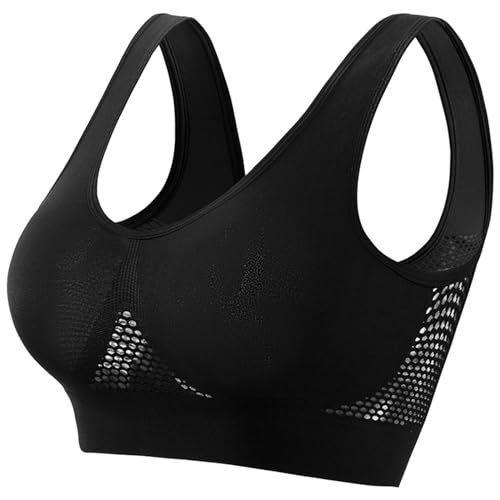 BH Große Brüste Starker Halt, Sport Damen Größen Sports Bra Ohne Bügel Comfit Soft Bequem Breite Träger Sport-BHS Rückenfrei Fitting Yoga Sportunterwäsche von C'est TT