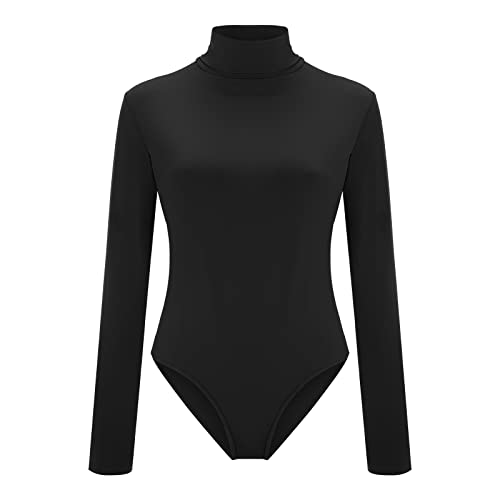 C'est TT Body Damen Langarm, Elegant Bodysuit Oberteil Tops Unterziehbody Langarmbody Blusenbody Stricktop Bodys für Langarmshirt von C'est TT