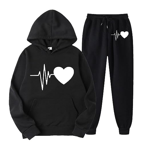 C'est TT Damen Freizeitanzug Sportswear Sport Freizeit Oberteil Jogginghose Sportanzug Fitness Training Jogging Zweiteiler Freizeitanzug Kapuzenjacke Sporthose Damen Herbst und Winter Sportbekleidung von C'est TT