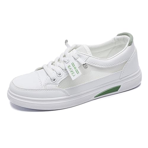 C'est TT Halbschuhe Damen Sommer, Sommerschuhe Damen Bequem Trachtenschuhe Flache Freizeitschuhe Sportlich Elegante Stoffsneaker Turnschuhe Leichte Schuhe Laufschuhe Sneaker Stoffschuhe Grün 38 von C'est TT