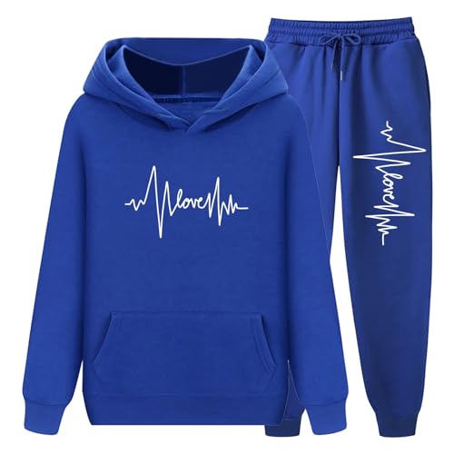 C'est TT Jogger-Sets für Damen 2-teilig Sport Freizeit Sweatshirt Jogginghose Zweiteiler 2 Teilig Oberteil und Hose Set Sportanzug Freizeitanzug Kapuzenjacke Sporthose Kapuzenpullover Jogginghose von C'est TT