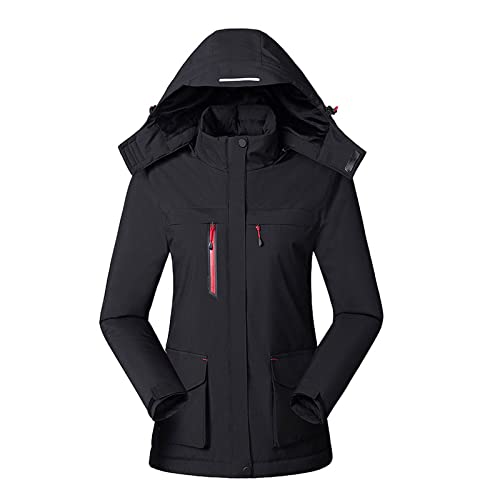 C'est TT Kapuzenjacke Damen Wasserdicht Regenjacke Damen Regenparka Übergangsjacke Outdoor Windbreaker Regenjacke Atmungsaktiv Windbreaker Übergangsjacke Wanderjacke mit Kapuze für Frühlings Herbst von C'est TT