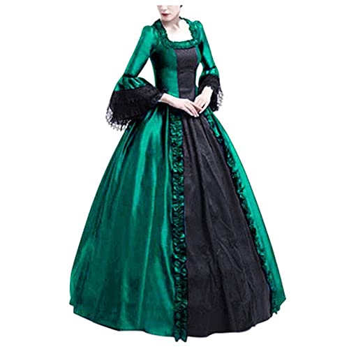 C'est TT Kostüm für Damen: Mittelalter Vintage Halloween Kleid Kleider Mittelalterliche Viktorianischen Kleider Damen Gothic Halloween Kostüm Mittelalter Rüschenkleid von C'est TT