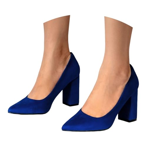 C'est TT pumps riemchen, Trachtenschuhe Damen Dirndl Schuhe mit Absatz Elegant und Bequem Trachten Brautschuhe Pumps Absatzschuhe High Heels für Hochzeiten Oktoberfest und Party Blau 41 von C'est TT
