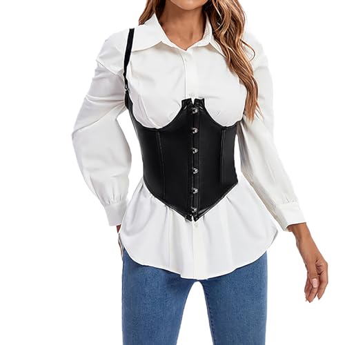 Harness Damen Dessous, Leder Halloween Kostüm Weste Rave Oberkör Körperkette Gothic Carnival Taillengürtel Festival Strappy Clubwear Kette Körpergeschirr von C'est TT