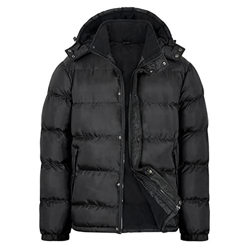 Herren Down Coat Warmer Winter Kurzmantel Lang Mantel mit Kapuze Leichte Steppjacke Winterjacke Pufferjacke Wintermantel Kapuzenjacke Winter Mantel Steppmantel Kapuzenjacke Bomber Jacke Winter von C'est TT