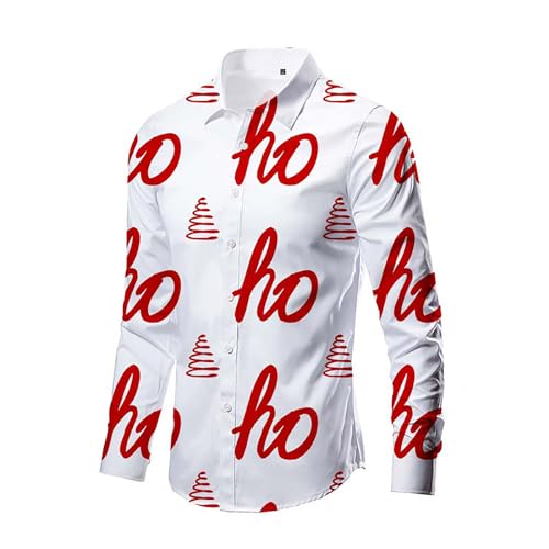 Herren Weihnachtshemde 3D Druck Freizeithemd Herren Weihnachtshemd Langarmhemd Langarmshirt Weihnachtsmotiv Funky Christmas Shirt für Festival Party Freizeitkleidung von C'est TT