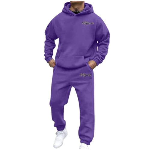 Jogginganzug Herren Set, Jogginganzug Herren set Sweatshirt und Jogginghose Warmes Trainingsanzug Langarm Sportanzug Sport Outfit set Zweiteiler Elegant Jogger set Bequem Baggy Stretch Fitnessanzug von C'est TT