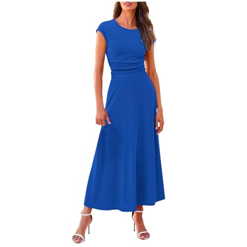Kleid Damen Elegant, Atmungsaktiv Freizeit Abendkleider Hochzeitsgast Kleid Festlich Wickelkleid Schicke Rückenfrei Sommerkleid Party Outfit Hochzeitsgast Leicht Lang Maxikleid Sundress von C'est TT