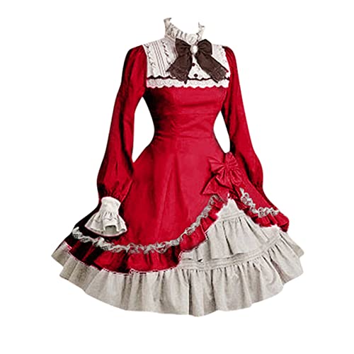 Mittelalter Kleid Kurz Festival Outfit Business Minikleid Brautkleider Halloween Kleid Kostüm Magic Minikleid Gothic Lolita Cosplay Damenkleid Festlich Tunika Partykleid Kleid von C'est TT