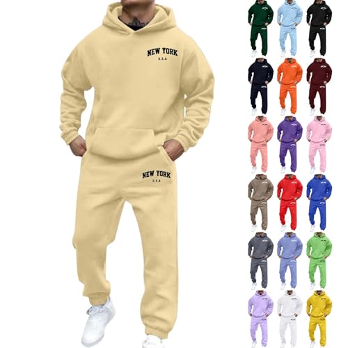 C'est TT Sportanzug Herren, Jogginganzug set Sweatshirt und Jogginghose Warmes Trainingsanzug Langarm Sport Outfit Zweiteiler Elegant Jogger Bequem Baggy Stretch Fitnessanzug von C'est TT