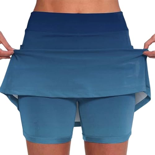 Sportrock, Rock Damen Kurz Athletische Kurz Skort Hohe Taille Schwarzer Tennisrock Plissiert Radfahren Hosenrock Trekking Leicht Golfrock Sommer Faltenrock Outdoor Minirock von C'est TT