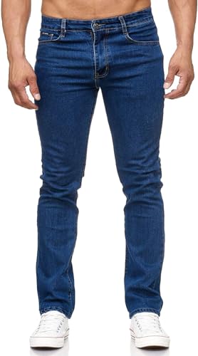 C-IN-C Herren Jeans Hose Regular Fit Gerades Bein Stonewashed Big Size Herren Straight Jeans.große Größen bis Gr.48 (DE/NL/SE/PL, Bundweite, 32, Regular, Regular, 806-L.Blau) von C-IN-C