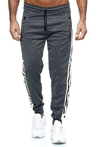 C-iN-C Herren Jogginghose Sporthose Fitness Slim Fit Hose Freizeithose Joggers Streetwear Model 2821 (Grau, M) von C-iN-C