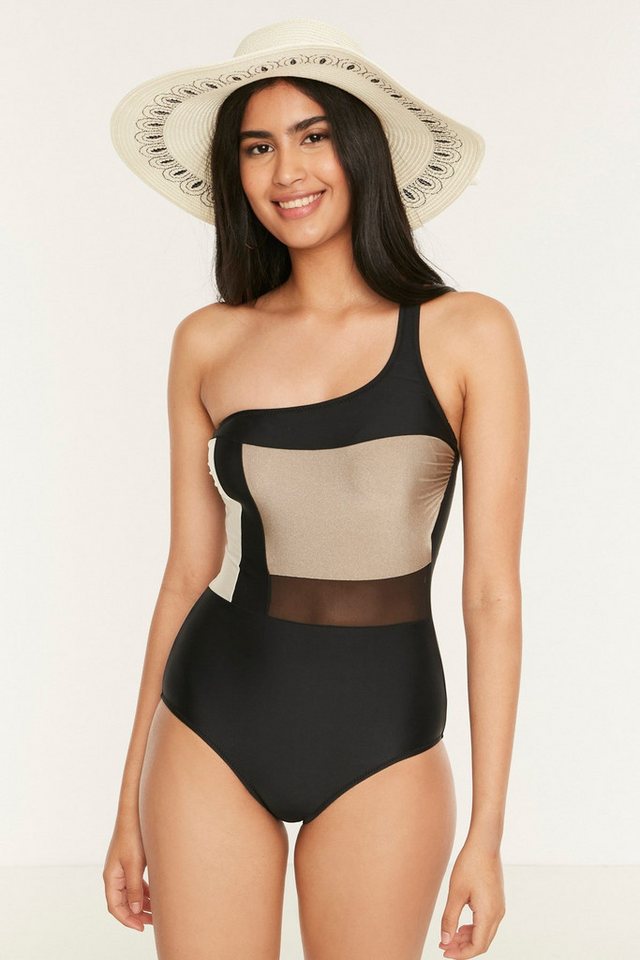 C&CITY Badeanzug Ein-Schulter-Mesh-Badeanzug von C&CITY