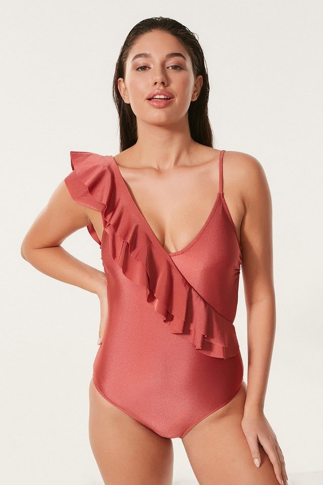 C&CITY Badehose Schlanker Träger Voluminöser Badeanzug von C&CITY