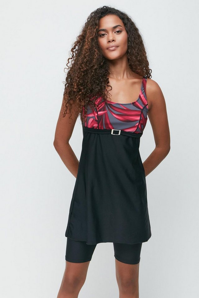 C&CITY Badehose Strumpfhosen-Kleid-Badeanzug 7752 Schwarz/Grün von C&CITY