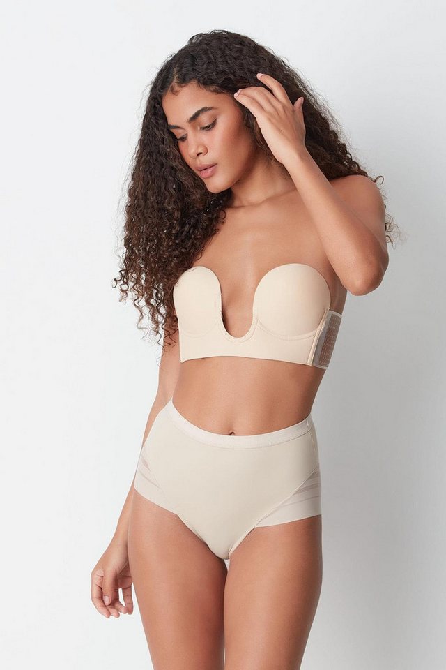 C&CITY Bikinislip Tüll detailliertes Korsetthöschen mit hoher Taille C19301 Schwarz von C&CITY