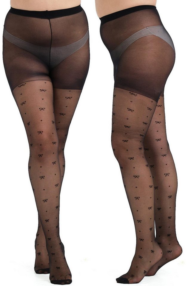 C&CITY Feinstrumpfhose 2er-Pack Bogenmuster Übergröße Strumpfhosen C&CITY Feinstrumpfhose 2er-Pack Bogenmuster Übergröße Strumpfhosen von C&CITY