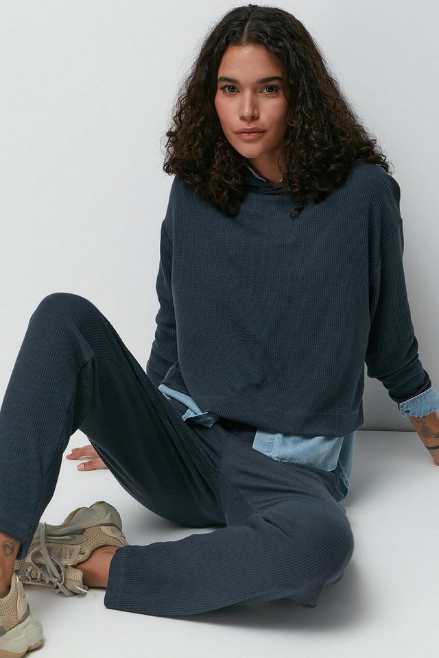 C&CITY Hosenanzug Geripptes Sweatshirt-Hosen-Set mit Kapuze 9131 Schwarz C&CITY Hosenanzug Geripptes Sweatshirt-Hosen-Set mit Kapuze 9131 Schwarz von C&CITY
