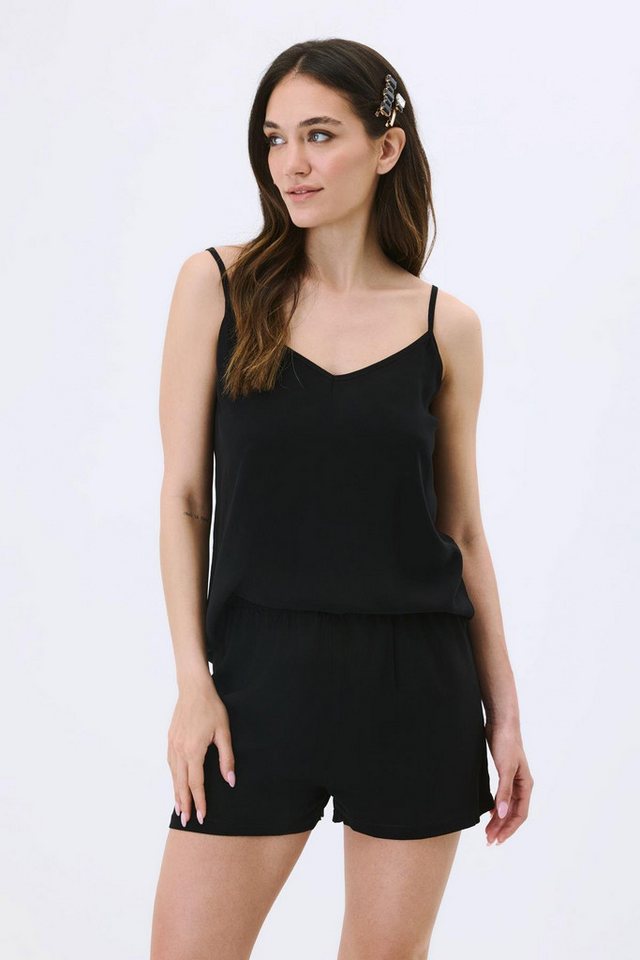 C&CITY Hosenanzug Viskose Pyjama-Set mit Shorts und Trägern - Schwarz von C&CITY