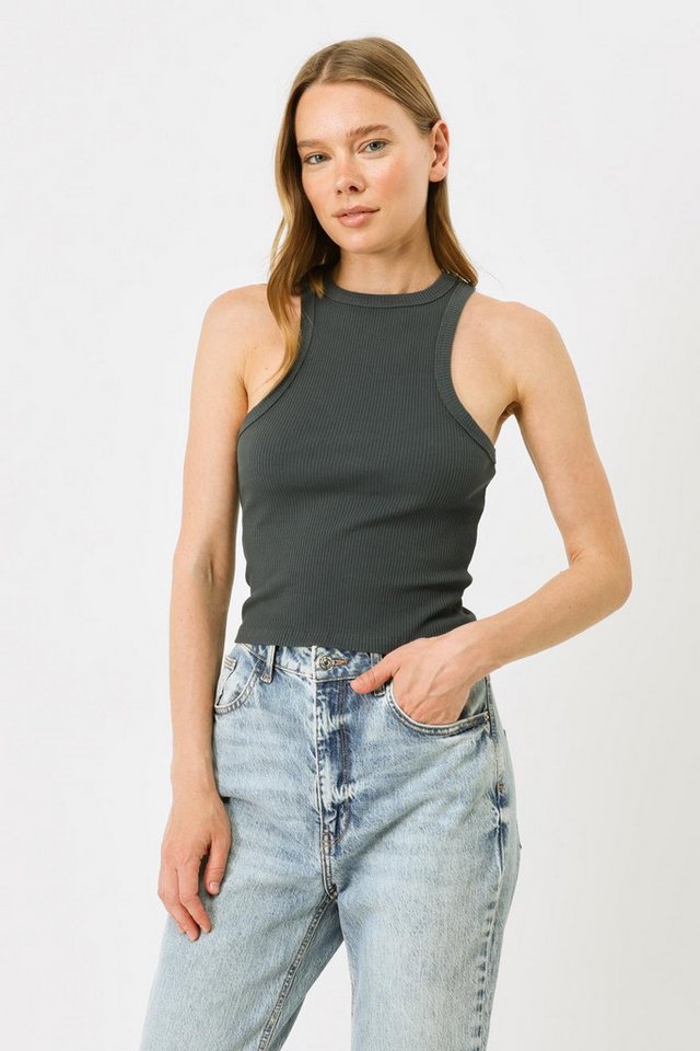 C&CITY Kurzarmbody Damen Halterneck Stretch Lang Tank Top von C&CITY