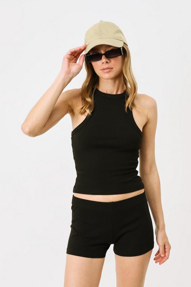 C&CITY Kurzarmbody Damen Halterneck Stretch Lang Tank Top von C&CITY