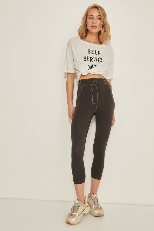 C&CITY Leggings Nahtlose Damen Denim Leggings von C&CITY