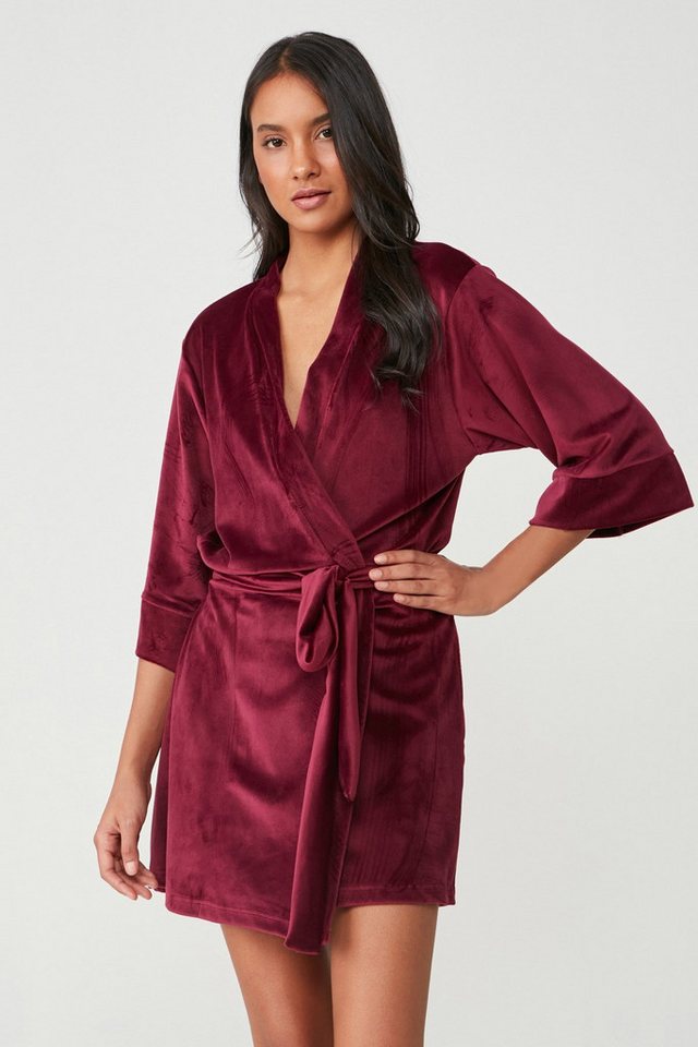 C&CITY Morgenmantel Samt-Nachthemd 9077 Lila von C&CITY