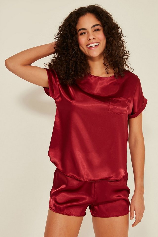 C&CITY Pyjama 080 Damen-Satin-T-Shirt-Shorts-Set Dunkelgrün C&CITY Pyjama 080 Damen-Satin-T-Shirt-Shorts-Set Dunkelgrün von C&CITY