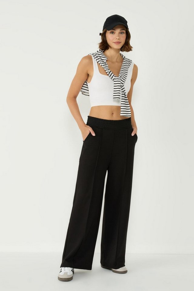 C&CITY Pyjama Damen Stitch Detail Palazzo Sweatpants von C&CITY