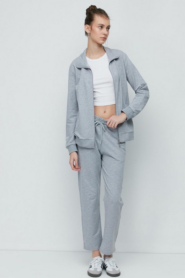 C&CITY Pyjama Damen Zip-Front Straight-Leg Trainingsanzug von C&CITY