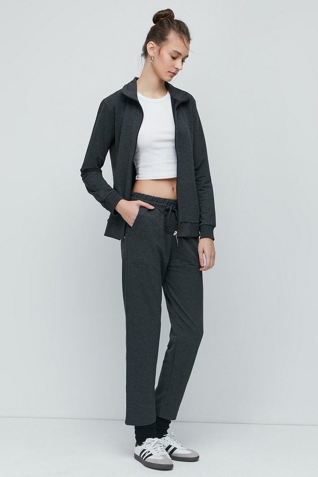 C&CITY Pyjama Damen Zip-Front Straight-Leg Trainingsanzug von C&CITY