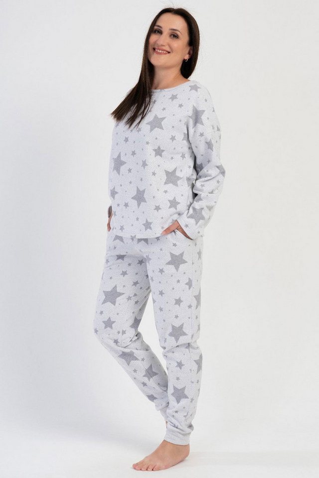 C&CITY Pyjama Gemütliches Bootshals Drop Shoulder Langarm Tasche Pyjama Set von C&CITY