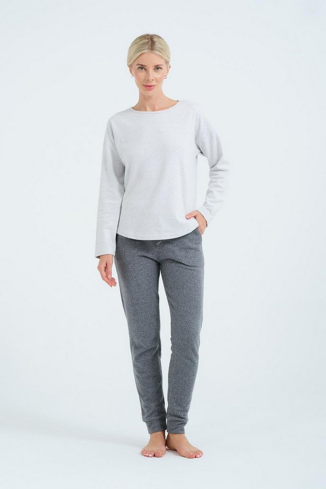 C&CITY Pyjama Gemütliches Bootshals Drop Shoulder Langarm Tasche Pyjama Set C&CITY Pyjama Gemütliches Bootshals Drop Shoulder Langarm Tasche Pyjama Set von C&CITY
