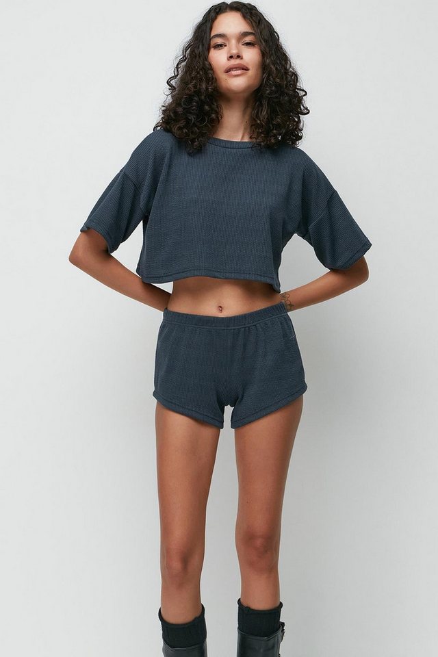 C&CITY Pyjama Geripptes Kurzarm-T-Shirt-Shorts-Set 9137 Braun C&CITY Pyjama Geripptes Kurzarm-T-Shirt-Shorts-Set 9137 Braun von C&CITY