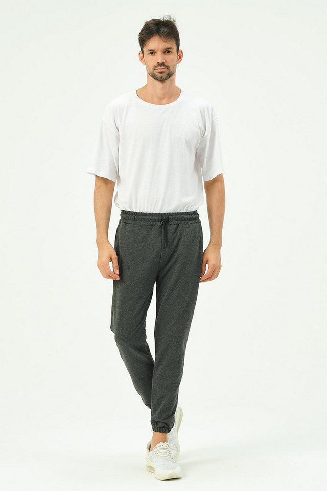 C&CITY Pyjama Herren-Jogginghose mit elastischem Bein und Seitentaschen 781 Schwarz von C&CITY