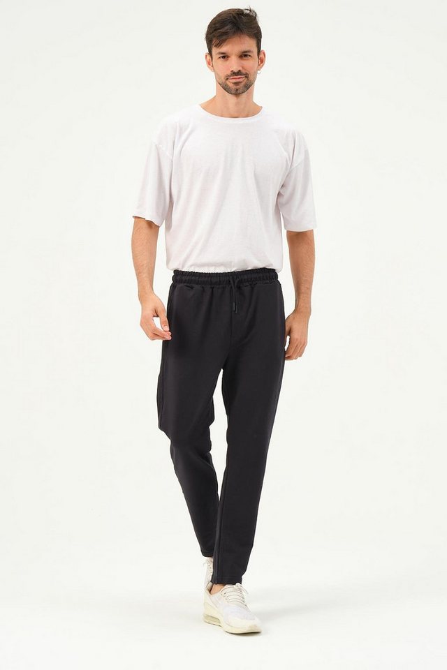 C&CITY Pyjama Herren-Jogginghose mit geradem Bein und Seitentaschen 780 Schwarz von C&CITY