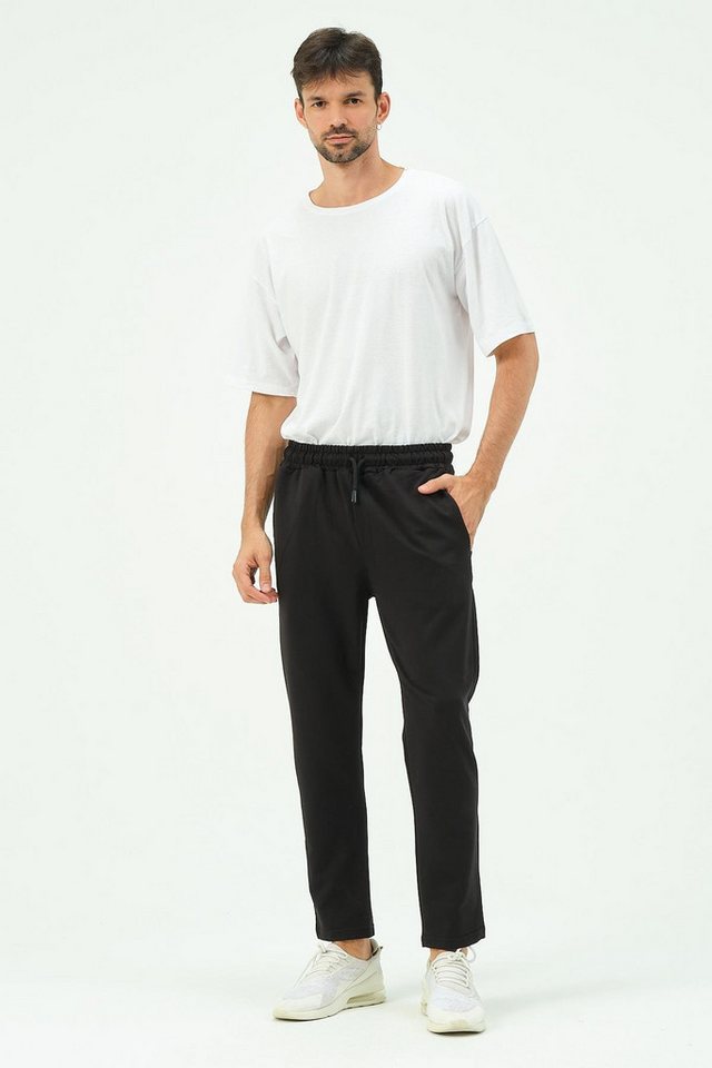 C&CITY Pyjama Herren-Jogginghose mit geradem Bein und Seitentaschen 780 Schwarz von C&CITY